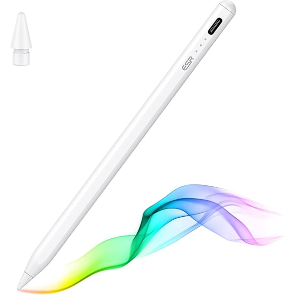 Styluspenn for iPad med Tilt-følsomhet, iPad-penn for iPad Air 5/4/3, Apple iPad 9/8/7/6, iPad Pro 11, iPad Pro 12.9 og iPad Mini 6/5, Palm Rejection