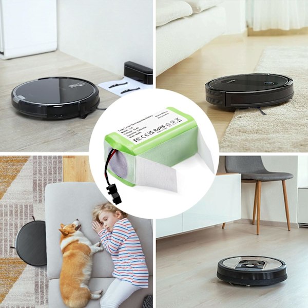 14.4V 2600mAh Li-ion ladattava korvaava akku, yhteensopiva Ecovacs Deebot N79s, n79, dn622, eufy Robovac 11, 11s kanssa)