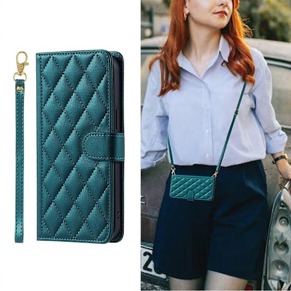 Fodral för Samsung Galaxy S24 Ultra 5G Plånboksfodral Crossbody Lanyard Axelrem Kompatibel med Samsung Galaxy S24 Ultra 5G Dark green