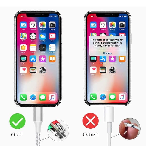 10FT iPhone-latauskaapeli - Nopea lataus USB-kaapeli (3 kpl)