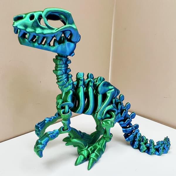 3D-printet Velociraptor-statue - Moderne dinosaurindretning Black
