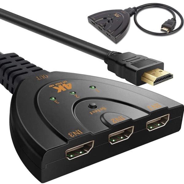 Duorem HDMI 3-i-1 3 porter, 4k, 50 cm