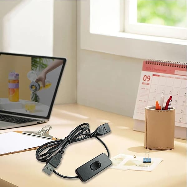 Universal USB-kabel USB-strømadapter med tænd/sluk-knap Opladerdatakabel