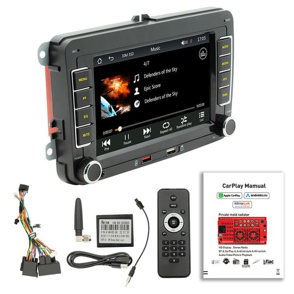 7 tum 2din Carplay Android Bilradio Bilstereo Bluetooth Mp5-spelare 2usb för Golf