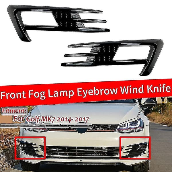 Til Golf 7 Mk7 2014 2015 2016 2017 Forlygtegitter Forlygteøjenbryn Dæksler Sort