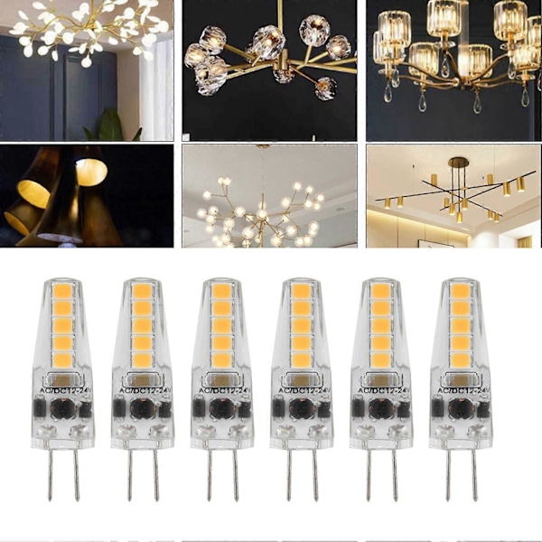 10 stk. G4 LED-pærer 3000K Varmt Hvidt Lys Dæmpbar G4 Bi-pin LED-pære 2W svarende til 2000lm Lysstyrke AC 12V-24V G4 Pærer Udskiftning