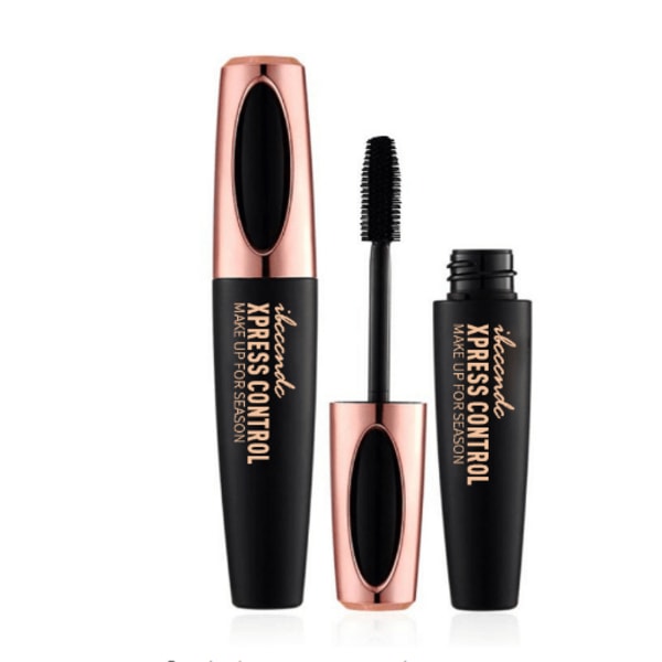 Mascara lavet af 4D silkefibre til vandtæt, luksuriøs, længere, tykkere, fyldigere vipper og naturlige vippeforlængelser, 2 styk