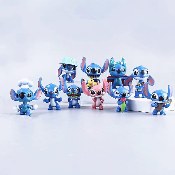 Stitch kagepynt 10-dele sæt anime håndholdte figurer