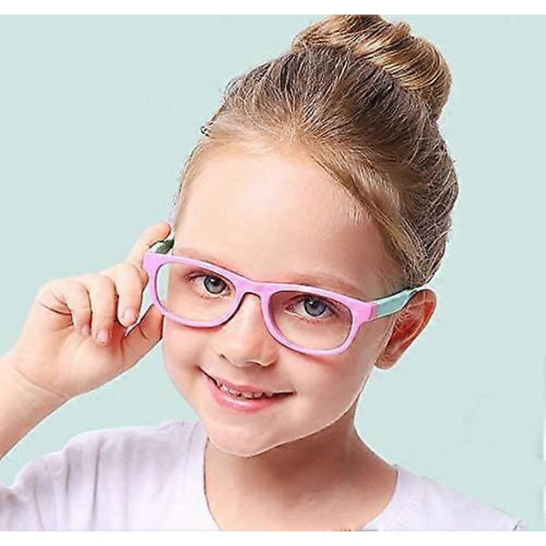 Anti Blåt Lys Briller til Børn - UV Beskyttelse, Anti Refleks, Blåt Lys Blokerende Pink