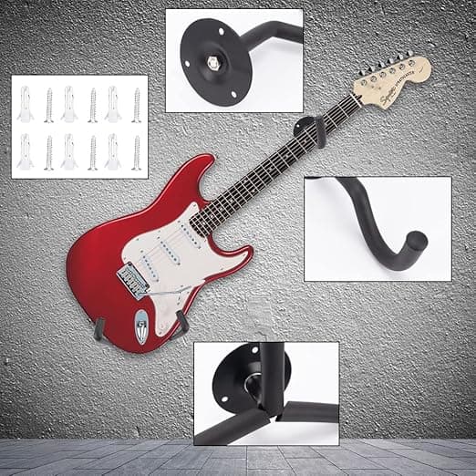 Vinklad Gitarr Väggfäste Hållare med Fästskruvar Väggfäste för Gitarr, Bas, Mandolin, Banjo, Violin, Ukulele, etc Small (Ukulele / Mini Guitar)