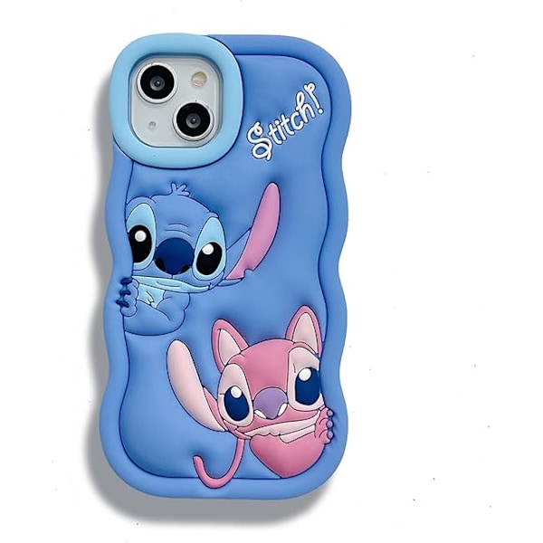 Til iPhone 13 Etui, Lilo & Stitch Blødt Silikon Sød Beskyttende Etui Cover til Telefon Blue