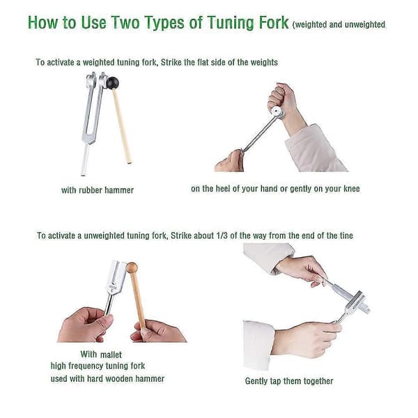 Tuning Fork Set til stressaflastning 4 stk. (128 Hz-4096 Hz)