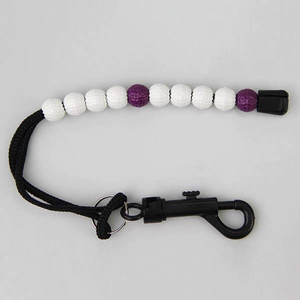 Golf slagteller golfperler golf teller score tilbehør white purple