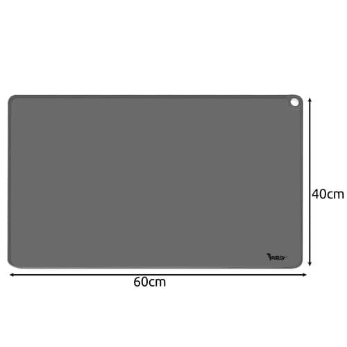 Silikonmatte for matskål til dyr 60x40 cm, grå
