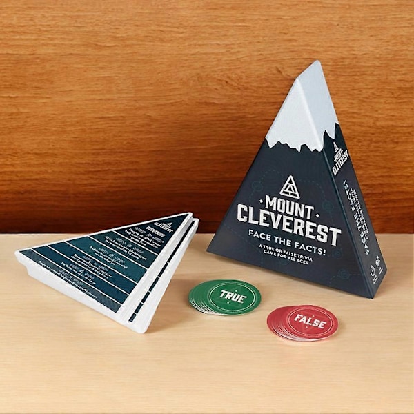 Mount Cleverest Sant eller Usant Trivia Spill - Morsomt Julekortspill for Selskaper, Reiser og Julegave