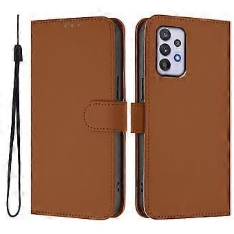 Skin Feel PU-deksel til Samsung Galaxy A32 4G Brown