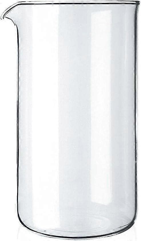 Udskiftningsglas til stempelkande, 8 kopper, klar, 1 L - 9,6 cm diameter, H 18 cm