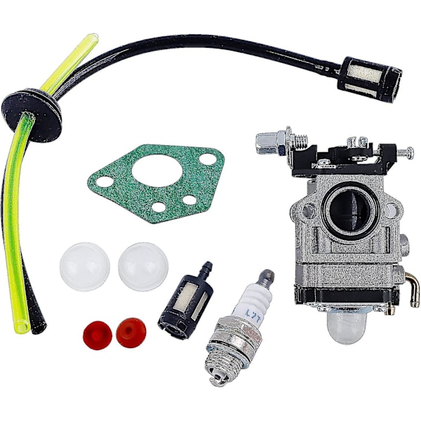 Forgasser for 52cc 49cc 43cc Strimmer Forgassersett med pakning, slange, tennplugg og drivstoffilter (1 sett)