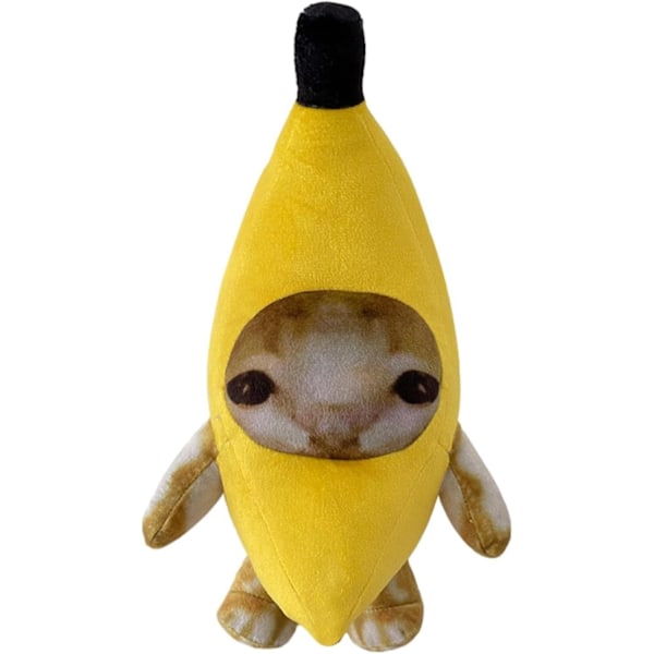 Rolig Banankatt Gosedjur Leksak - Mjuk Plyschkudde Docka för Barn, 20cm
