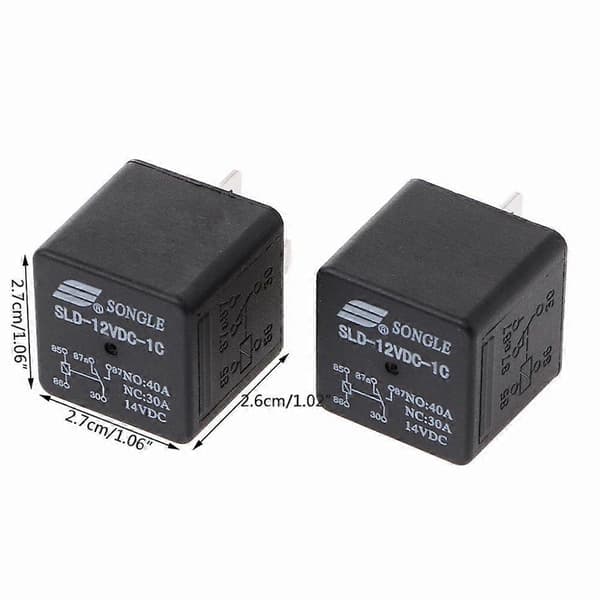 2st SLDH-12VDC-1C 16W Högeffektsrelä NO 40A NC 30A 5-stifts bilrelä