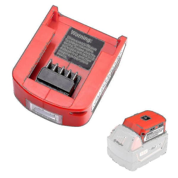 USB-oplader Batteriadapter 18V Strømkilde med LED til Milwaukee 49-24-2371 M18773
