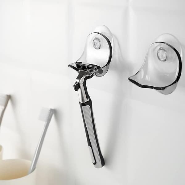 Barberhøvelholder med sugekopp for baderomsoppbevaring