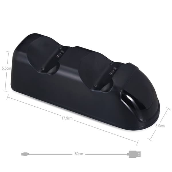 PS4 controller dobbelt opladningsstation, USB-opladerdock demonstrationsstand