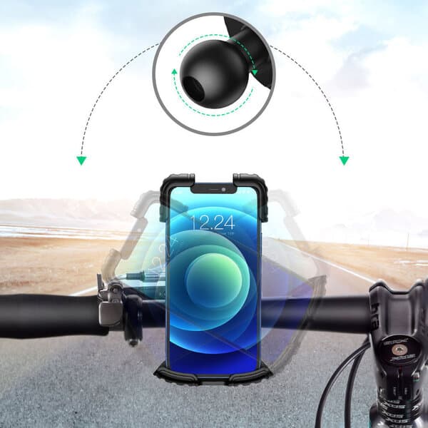Telefonholder til cykel og motorcykel, sort