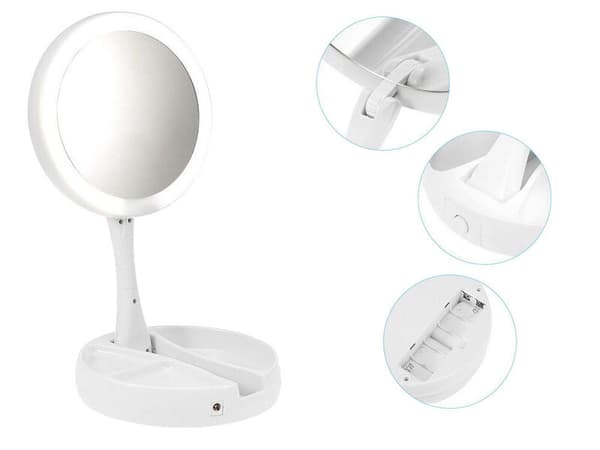LED drejeligt forstørrelsesspejl