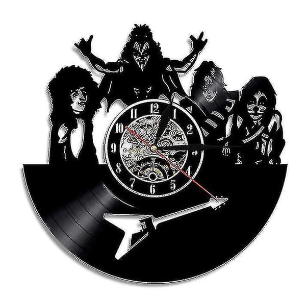 Kiss-bändin vinyylilevyseinäkello