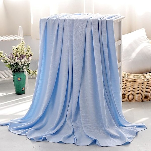100*150cm Jääpeitto Kuumaa Uniin ja Yöhikoihin, Jääpeitto Kaikkiin Vuodenaikoihin, Ultrakevyt Jääpeitto Blue