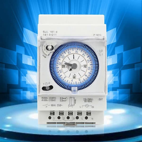 SUL181D Mekanisk Timer 15 Minutter 24 Timer Timer Tidsbryter Relé 250VAC 16A 12VAC/DC