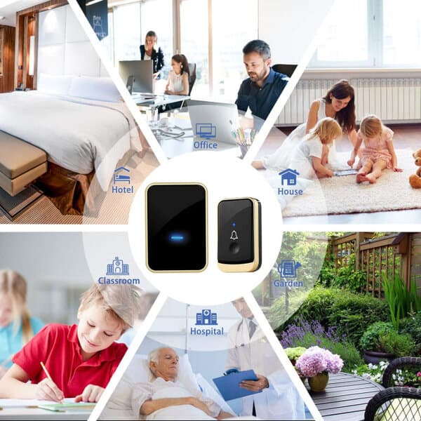 Trådlös dörrklocka LockPrints AP-W25, vit/silver
