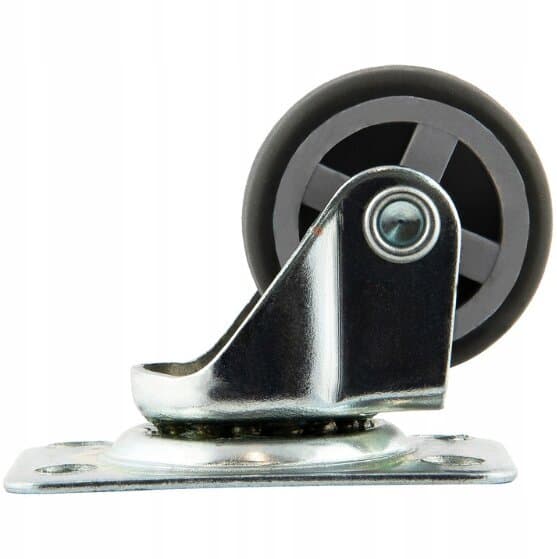 Svingbare gummihjul med brems, 40mm, 4 stk