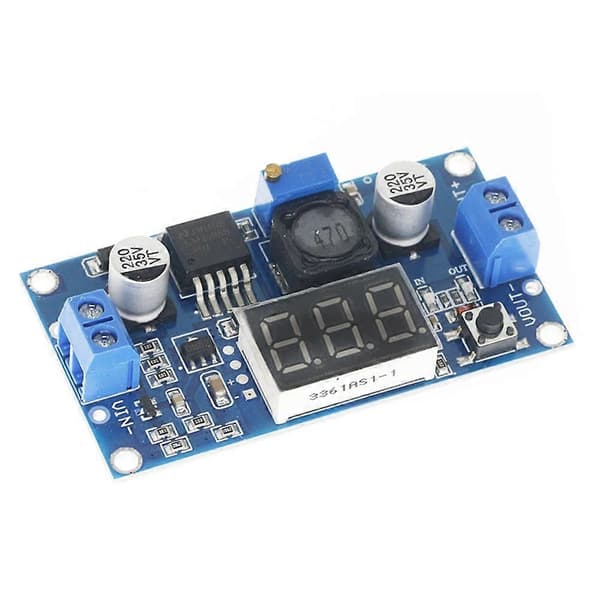 3 stk. LM2596 DC-DC Justerbar Step-Down Konverter Spenningsregulator LED Display Voltmeter 4.0