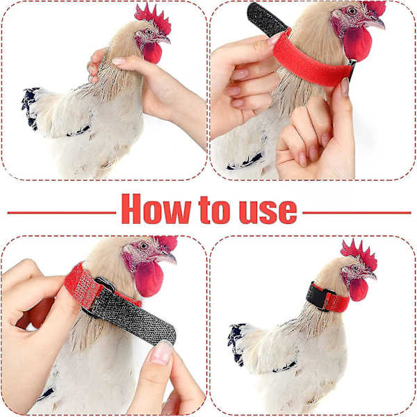 4 kpl Kukko-kaulukset, Ei Kuko-kana-kaulukset Anti Hook Kukko-kaulukset Kaula Nylon Säädettävät Estävät Huudon