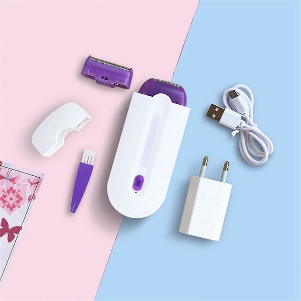 USB Laddningsbar Dam Epilator Bärbar Kroppshårsrakare Rotations Ansikte Ben Bikini Läpp Depilator Hår