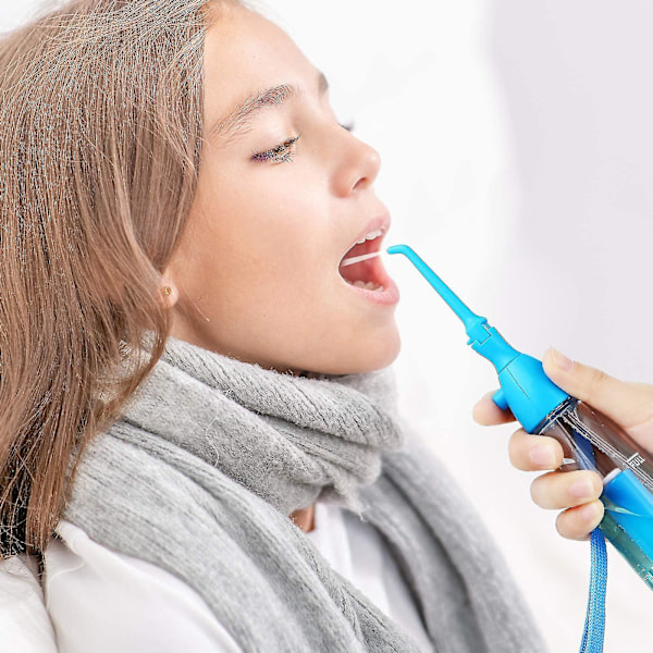 Tonsillikivien Poistaja Hammasvesisuihku Flosser Manuaalinen Pumppu Tyypin Alhainen Paineen Kastelu Tonsillikivien, Kurkkukivun Ja Huonoa Hengitystä Ratkaisu Blue