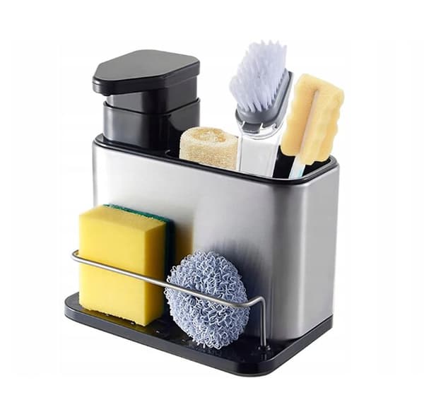 Opvaskemiddeldispenser med svampeholder