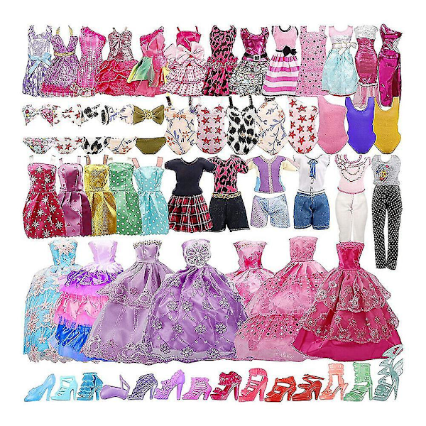 35 st Barbie Docka Kläder Tillbehör Set Barbie Docka Utklädningsklänning Mini Fairy Collection Kläder Rekvisita Slumpmässig Stil För Flickor Jul Bir