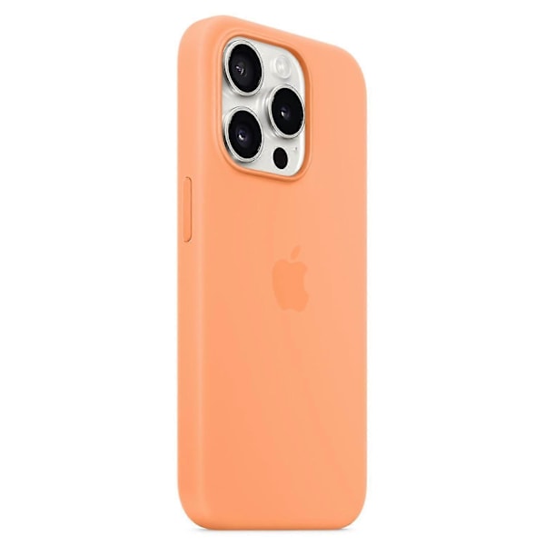 Silikonfodral för iPhone 15 Pro, kompatibel med MagSafe Orange