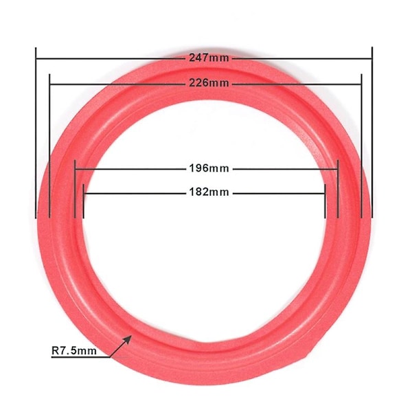 Ikääntymistä Ehkäisevä Kaiuttimen Vaahtomuovireunus, Elastinen ja Kestävä Vaahtomuovireuna Red 10 inches
