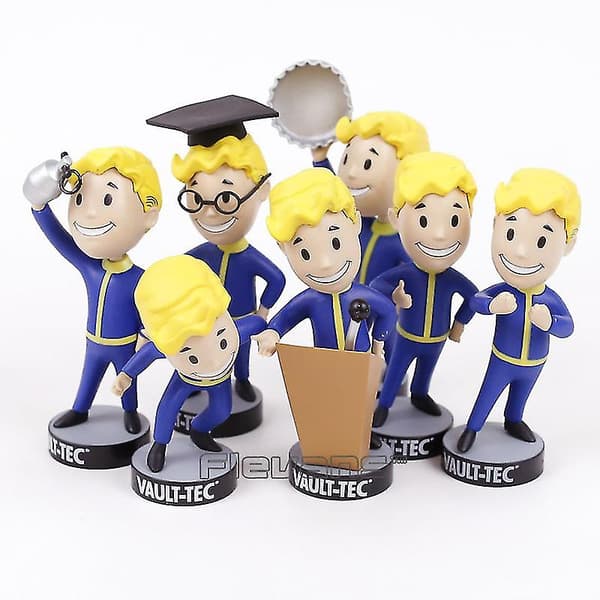 Fallout Vault Boy Bobble Head PVC Action Figur Samlerobjekt Model Legetøj Brinquedos 7 Stilarter