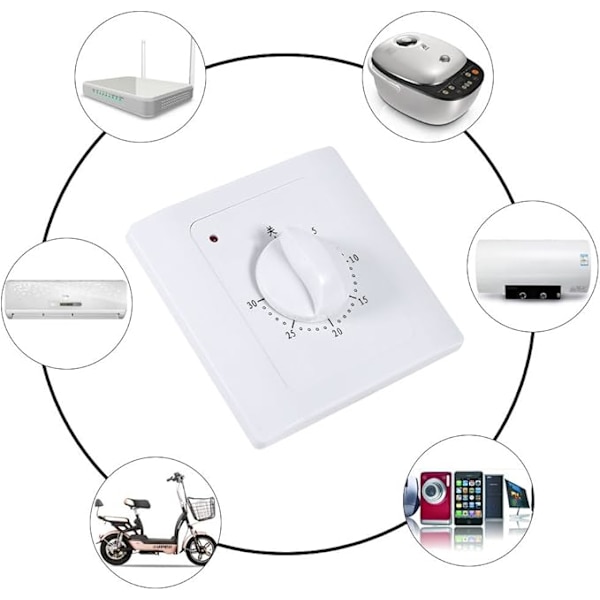 Mekanisk timer, MAGT 220V 10A 30 Min Elektrisk Digital Timer Tidsstyring Intelligent Nedtællingstimer