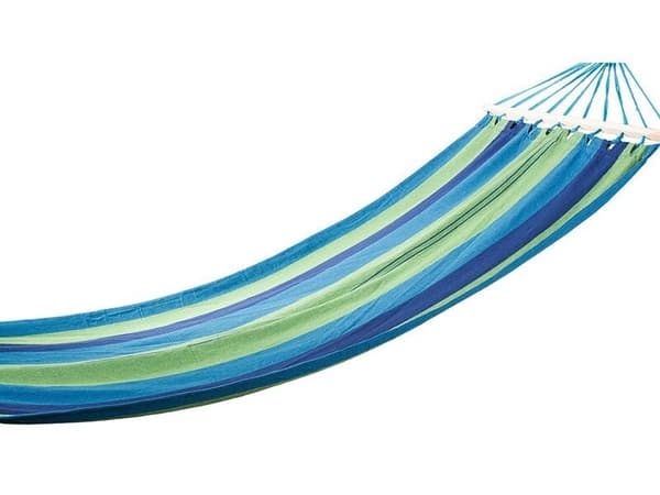 Färgglad hängmatta med ram 200x80 cm, blå/grön