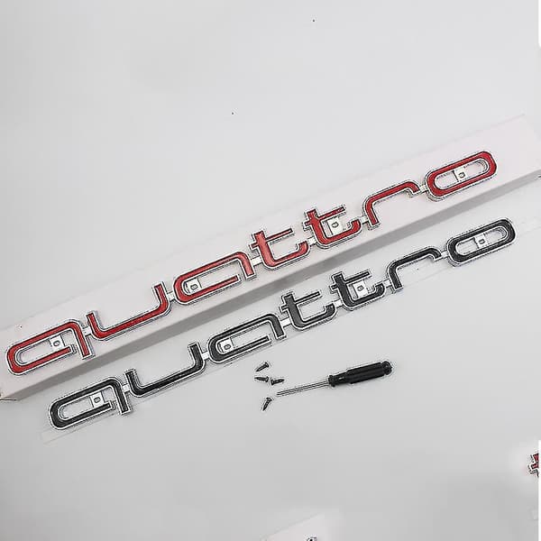 Cool Quattro Logo Badge Emblem Bilsticker Frontgrill Nedre Trim Til Aud-i A6 A7