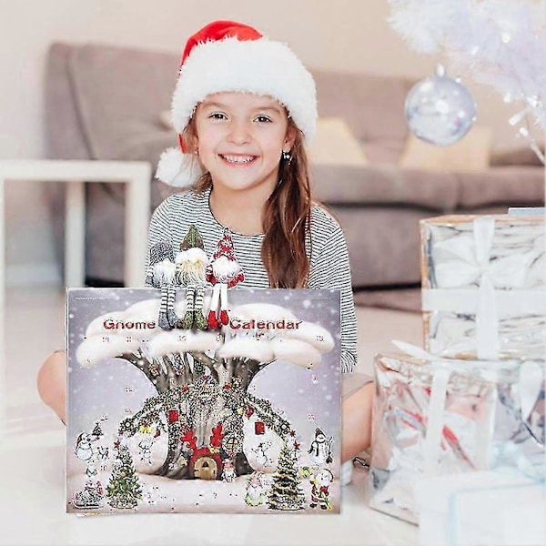Julkalender 2025 med 24 st Plyschtomtar, Julklapp 2025 för Barn och Vuxna