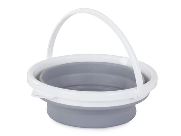 Silikonbøtte med lokk White Gray