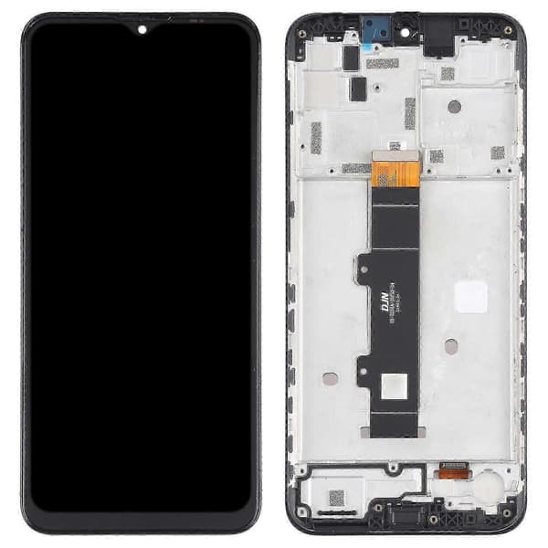 Motorola Moto G30 XT2129-1 XT2129-2 TFT LCD-skærm Digitizer Komplet Samling Sort med Ramme