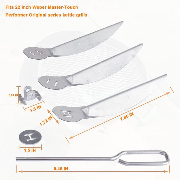 22-1/2-tommer One-Touch rengøringssystem kit til Weber Grill Dele 7444 Weber